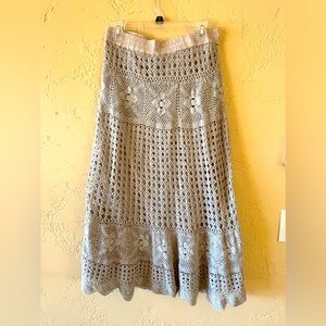 Boston Proper crochet knit long skirt